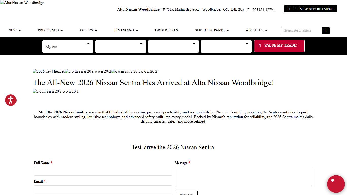 2026 Nissan Sentra Woodbridge Alta Nissan Woodbridge